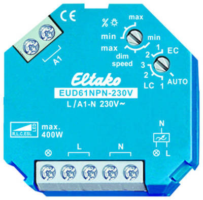 Eltako 61100802 EUD61NPN-230V Universal-Dimmschalter 230V MOSFET 400W ESL LED