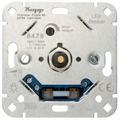 Kopp 842800008 LED Dimmer mit Druck-Wechselschalter 3-35W