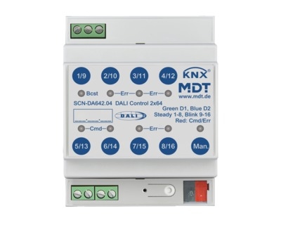 MDT SCN-DA642.04 DALI Control 2x64 Gateway KNX 4TE REG