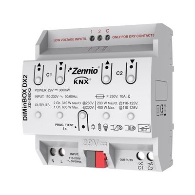 Zennio ZDI-DBDX2 Universaler Dimmaktor DIMinBOX DX2 RLC LED CFL